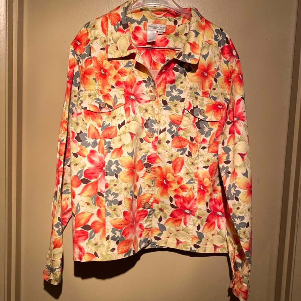 Vibrant Coldwater Creek button down top, XXL